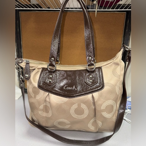 COACH Ashley Dotted Op Art Satchel Bag - Picture 8 of 10